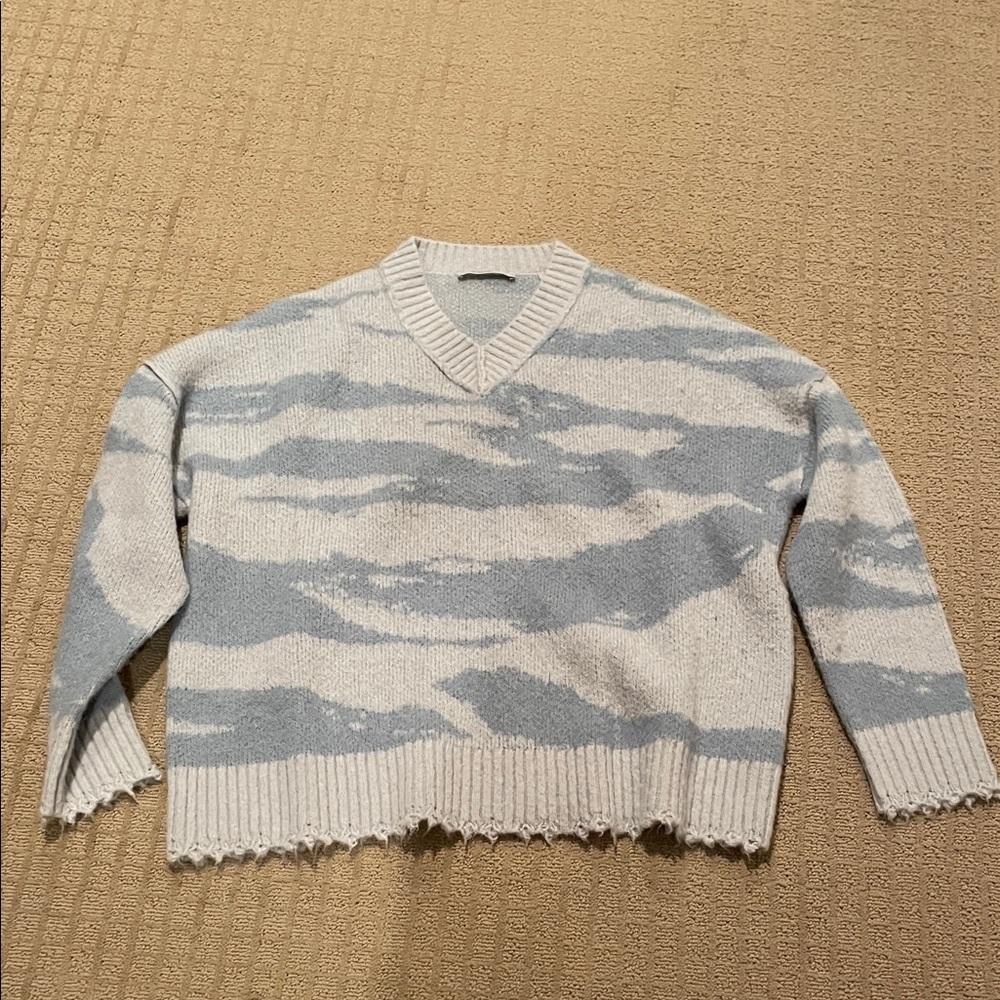 All Saints Tiga V-Neck Sweater in Blue